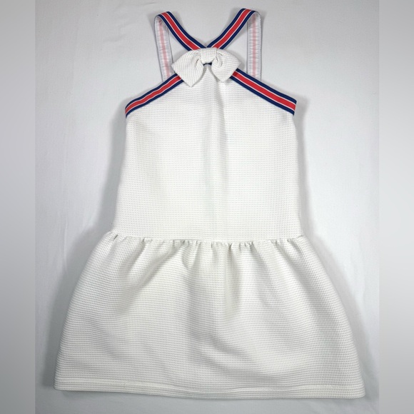 JANIE & JACK Girls Waffle Bow Dress Drop Waist Halter Tennis Sport 10 Activewear - Picture 2 of 12